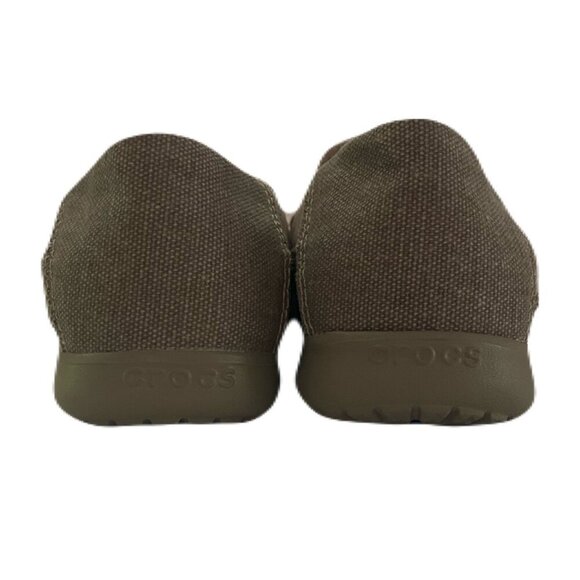 Crocs Santa Cruz II Loafers Youth Size J1 Unisex Khaki Slip on Shoes - Picture 3 of 10